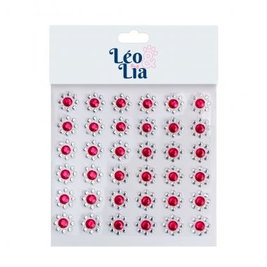 Adesivo Enfeite Flor Pink 36un