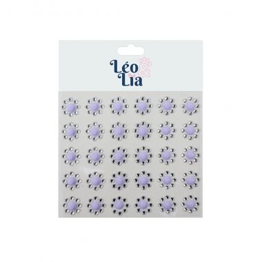 Adesivo Flor Strass Lils 30 Un	