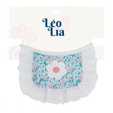 Babador Luxo Bordado Florzinha Azul	