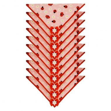 Bandana Essencial F�mea Joaninha Rosa 10un