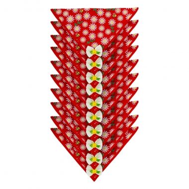 Bandana Essencial F�mea Margarida Vermelha 10 Un