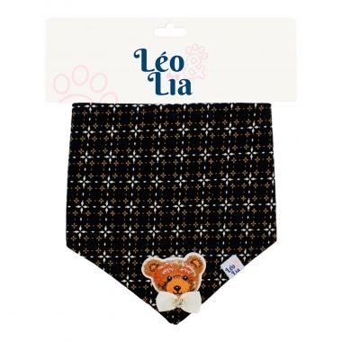 Bandana Luxo Com Bordado Geo Preto