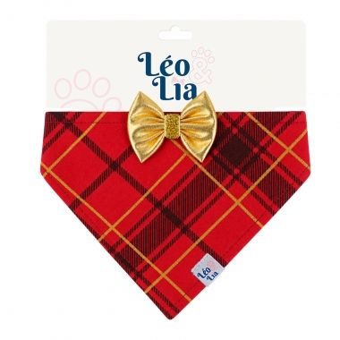 Bandana Cl�ssica Natal Xadrez Vermelho