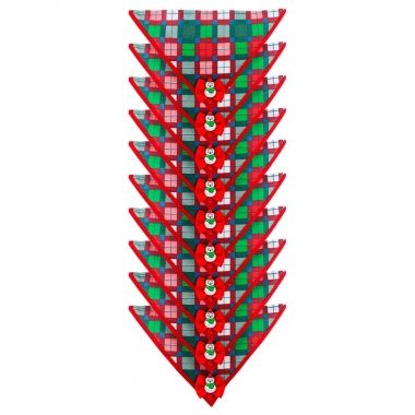Bandana Essencial Natal Xadrez Vermelho 10 Un