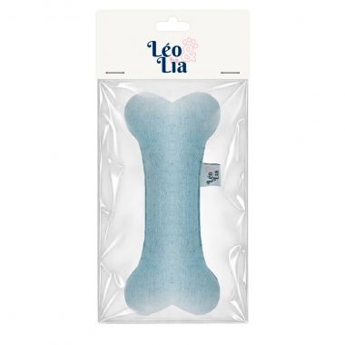 Brinquedo Chocalho Osso Linho Azul 
