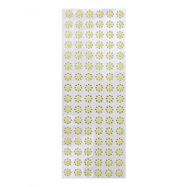 Combo Adesivo Flor Strass Amarelo 96un	