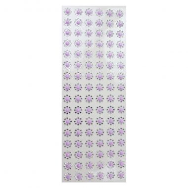 Combo Adesivo Flor Strass Roxo 96un	