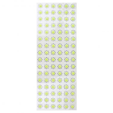 Combo Adesivo Flor Strass Amarelo Neon 96un	
