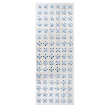 Combo Adesivo Flor Strass Azul 96un	