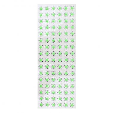 Combo Adesivo Flor Strass Verde 96un	