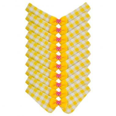 Gola Essencial Redonda Xadrez Amarelo 10 Un