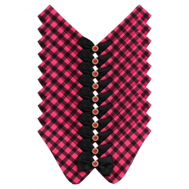 Gola Essencial Redonda Xadrez Pink 10 Un