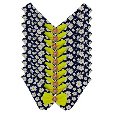 Gola Essencial Redonda Floral Marinho 10 Un