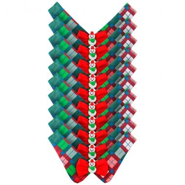 Gola Essencial Natal Xadrez Vermelho 10 Un	