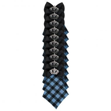 Gravata Essencial Xadrez Azul 10 Un