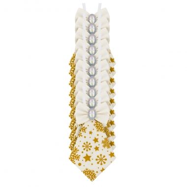Gravata Essencial Natal Branco 10Un 