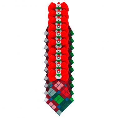 Gravata Essencial Natal Xadrez Vermelha 10Un 