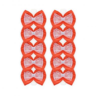 Lao Bsico Tecido Renda Laranja Neon com 10 Un