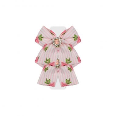 Lao Luxo Ponta Tecido Borboleta Floral Rosa com 2 Un