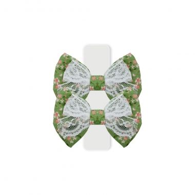Lao Luxo Renda Floral Verde 2un